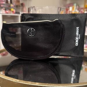 Giorgio Armani Black Mesh Makeup bag